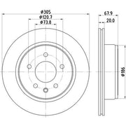 Mintex 2 x Externally Vented Brake Discs MDC1073