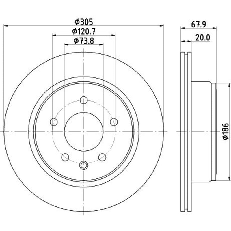Mintex 2 x Externally Vented Brake Discs MDC1073