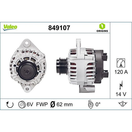 Valeo Car Alternator 12V 849107