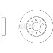 Fahren Rear Brake Solid Discs & Pads fits Fiat Tipo 2015-2020 1.3 1.4 1.6