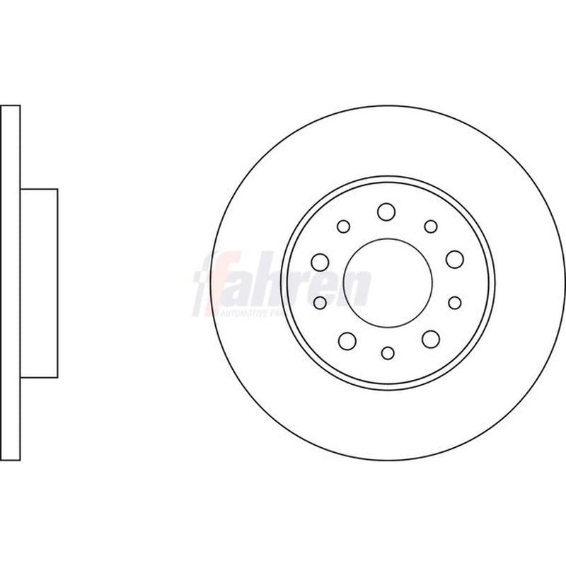 Fahren Rear Brake Solid Discs & Pads fits Fiat Tipo 2015-2020 1.3 1.4