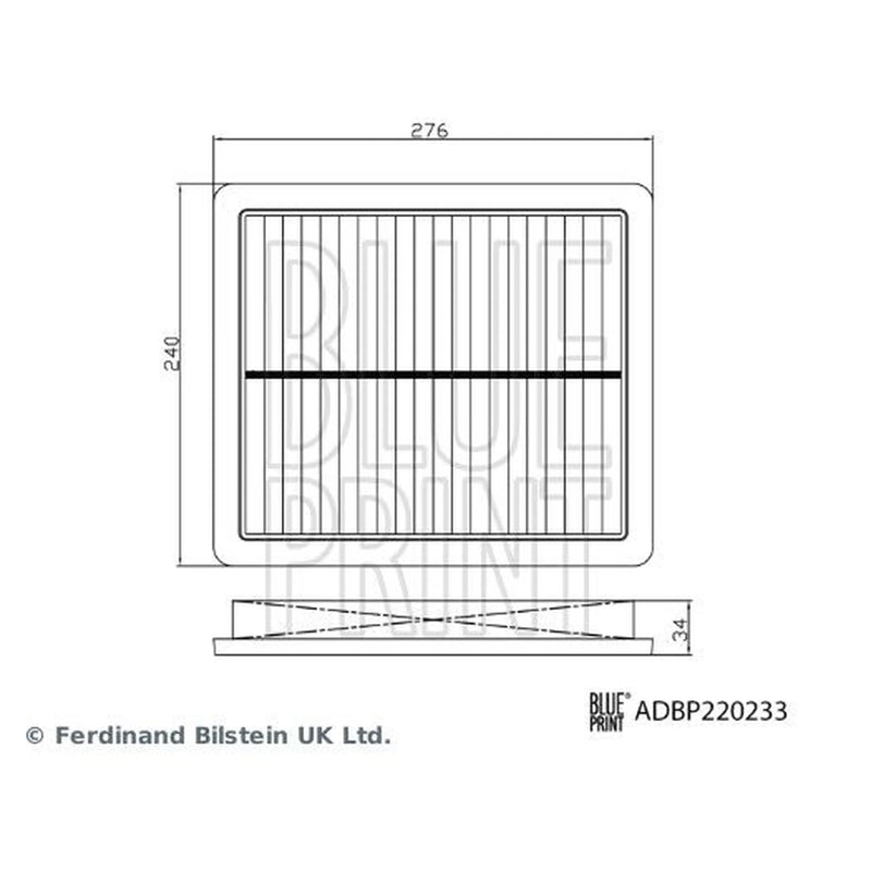 Blue Print Engine Air Filter ADBP220233 OE 10487777