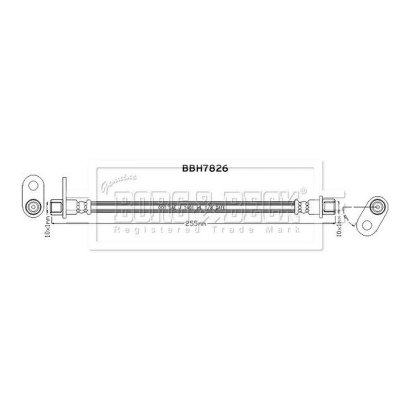 Borg & Beck Brake Hydraulic Hose Line inner BBH7826