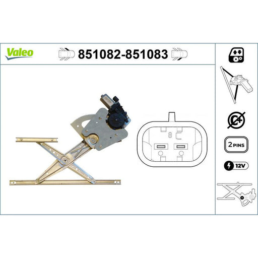 Valeo Electric Window Regulator Lifter Left Front 851082