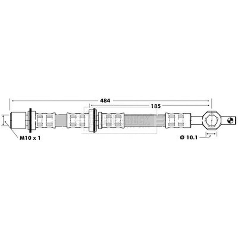Borg & Beck Brake Hydraulic Hose Line Front Right BBH6452