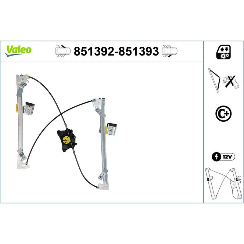 Valeo Electric Window Regulator Lifter Left Front 851392