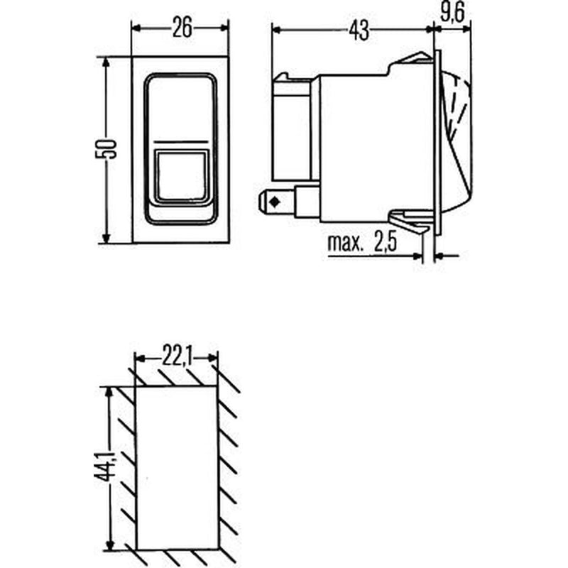 Hella Hazard Warning Light Switch 7 Connectors 6HH 004 570-591