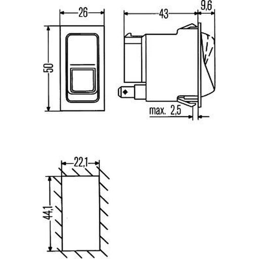 Hella Hazard Warning Light Switch 7 Connectors 6HH 004 570-451