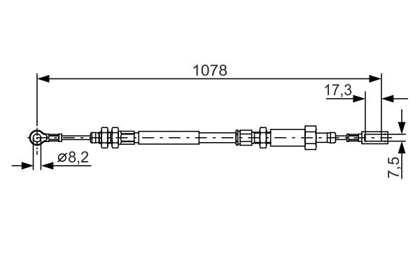Bosch Handbrake Cable 1987482002