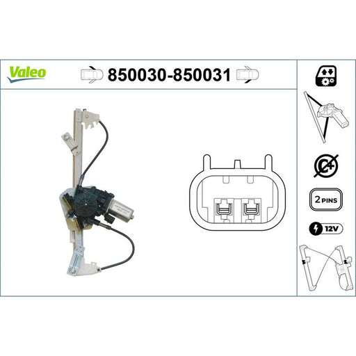 Valeo Electric Window Regulator Lifter Right Front 850031