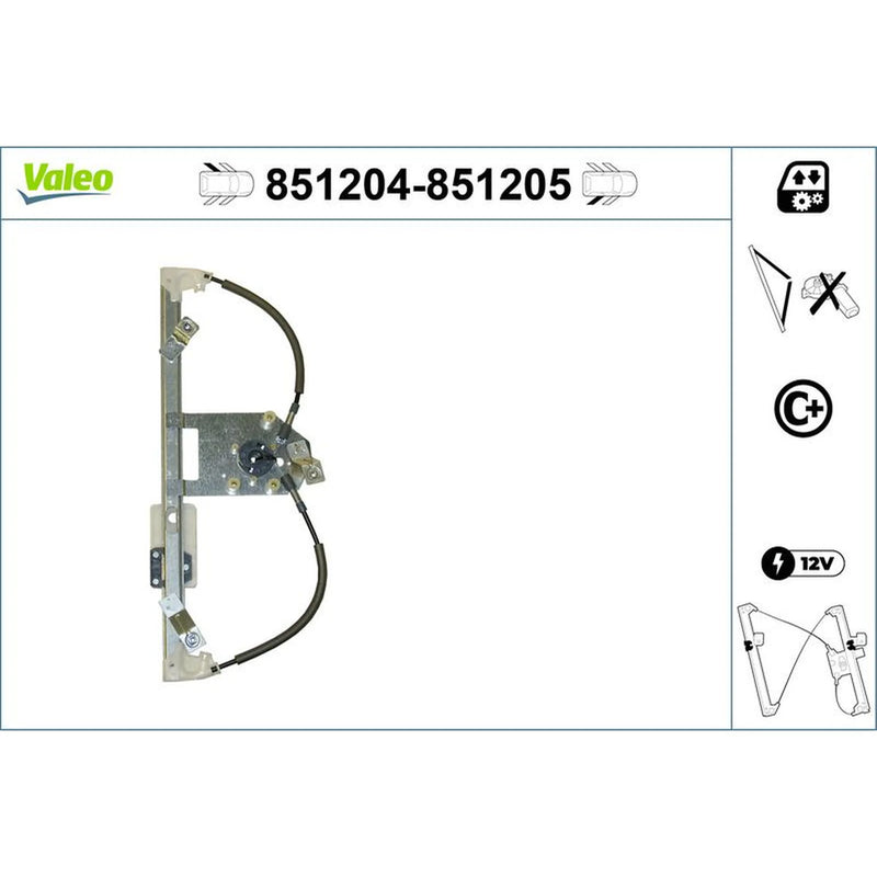 Valeo Electric Window Regulator Lifter Left Rear 851204