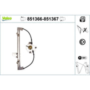 Valeo Electric Window Regulator Lifter Left Rear 851366