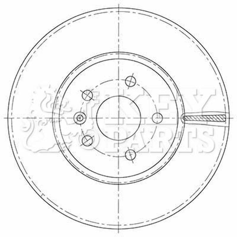 Key Parts 2 x Vented Front Brake Discs KBD6130S-x2