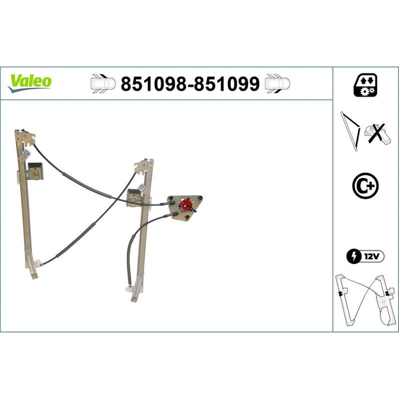 Valeo Electric Window Regulator Lifter Right Front 851099