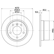 DON 2 x Solid Rear Brake Discs PCD21622-x2