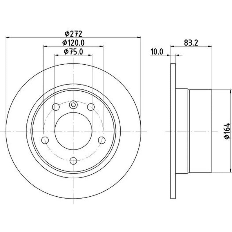 DON 2 x Solid Rear Brake Discs PCD21622-x2