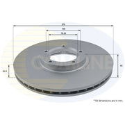 Comline 2 x Vented Front Brake Discs ADC1205V-x2