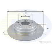 Comline 2 x Solid Rear Brake Discs ADC1616-x2