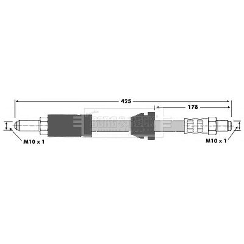 Borg & Beck Brake Hydraulic Hose Line Front Right BBH6144