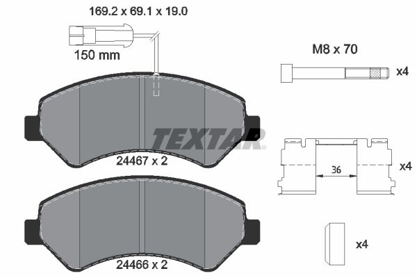 Textar 2446701 Brake Pad Set, disc brake