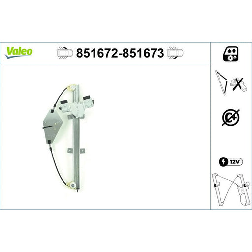 Valeo Electric Window Regulator Lifter Right Front 851673