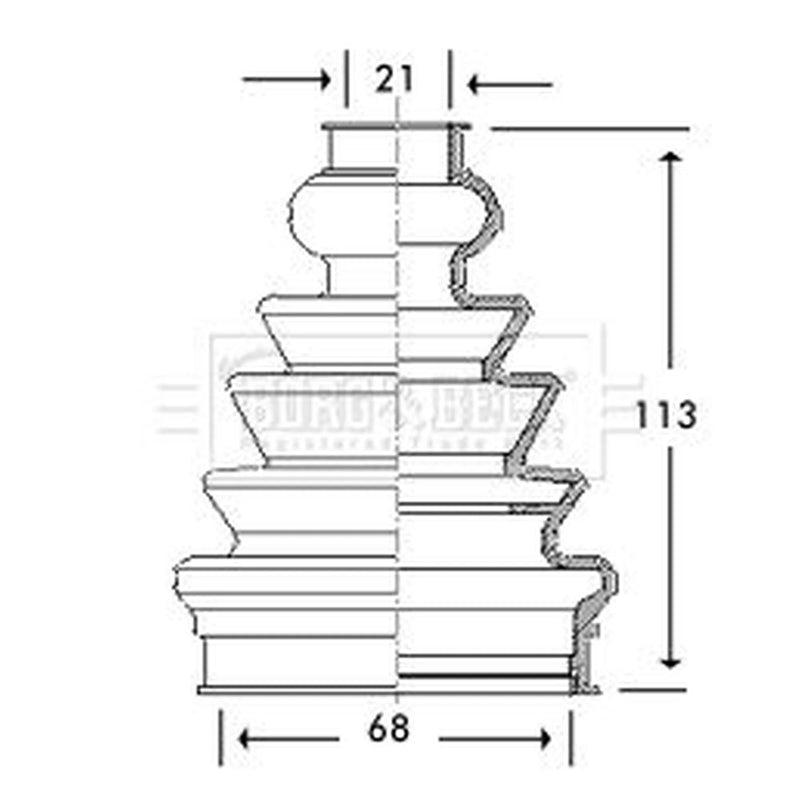 Borg & Beck Drive Shaft Bellow Kit transmission sided BCB2789