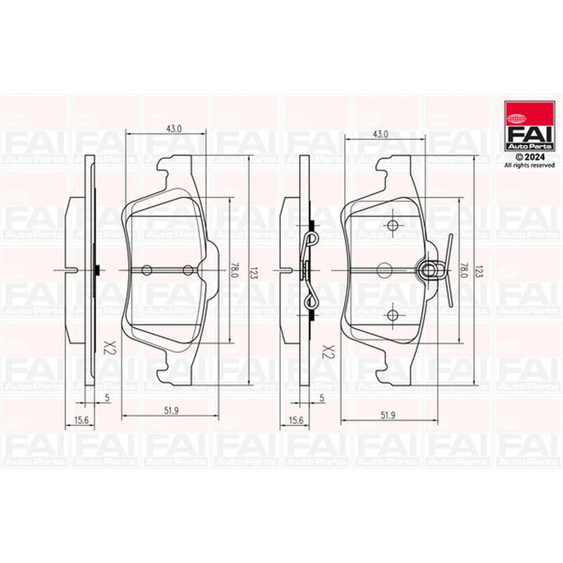 FAI Rear Brake Pad Set BP142