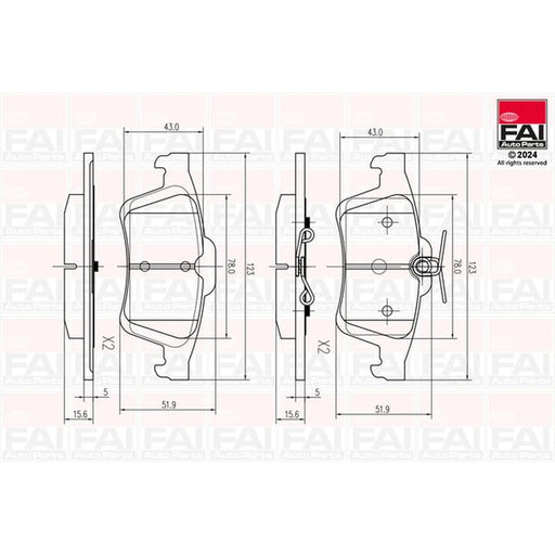 FAI Rear Brake Pad Set BP142