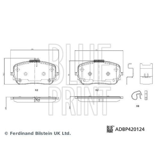 Blue Print Front Brake Pad Set ADBP420124