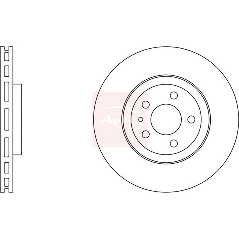 Apec 2 x Vented Front Brake Discs DSK696-x2