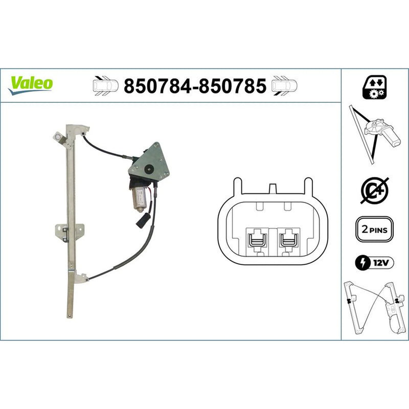 Valeo Electric Window Regulator Lifter Left Rear 850784