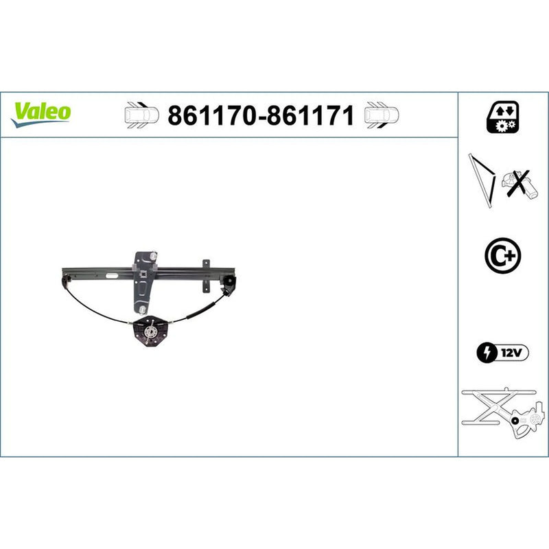 Valeo Electric Window Regulator Lifter Left Front 861170