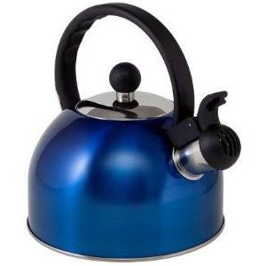 1.5l Blue Boil It Stainless Steel Whistling Kettle - Via Mondo - Van Life Living