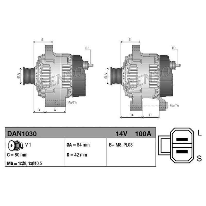 Denso Car Alternator 12V fits Nissan Almera 2000-2006 2.2