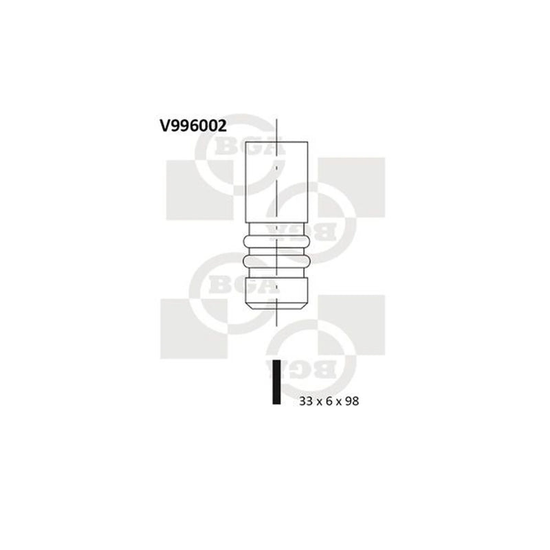 BGA Engine Intake Valve 33mm Head V996002