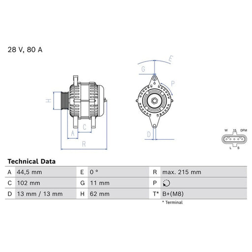 Bosch Car Alternator 12V 0 986 086 190