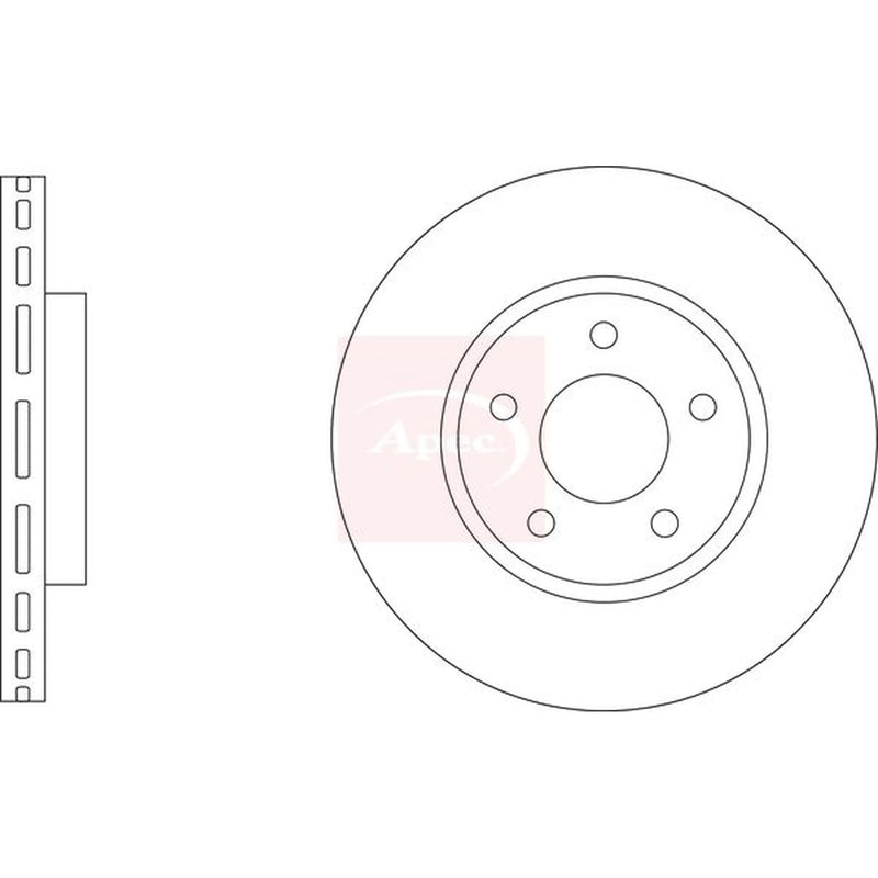 Apec 2 x Vented Front Brake Discs DSK3412-x2