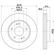 DON 2 x Vented Front Brake Discs PCD16632-x2