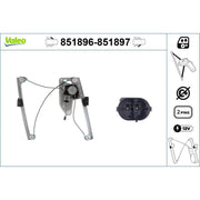 Valeo Electric Window Regulator Lifter Right Front 851897