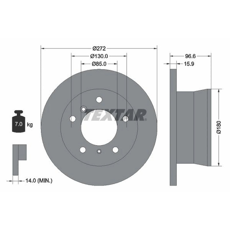 Textar 2 x Solid Rear Brake Discs 92137603-x2