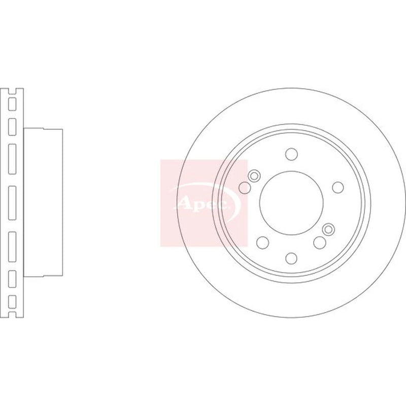 Apec 2 x Vented Rear Brake Discs DSK3594-x2