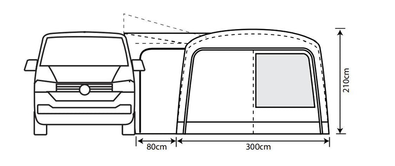 Outdoor Revolution Cayman Combo Air Mid Driveaway Awning (210-255cm) - Outdoor Revolution - Van Life Living
