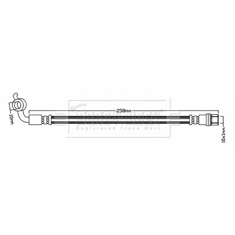 Borg & Beck Brake Hydraulic Hose Line Front Right BBH7287
