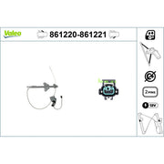 Valeo Electric Window Regulator Lifter Right Front 861221