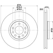 DON 2 x Externally Vented Front Brake Discs PCD13622-x2