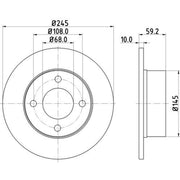 DON 2 x Solid Rear Brake Discs PCD12062-x2