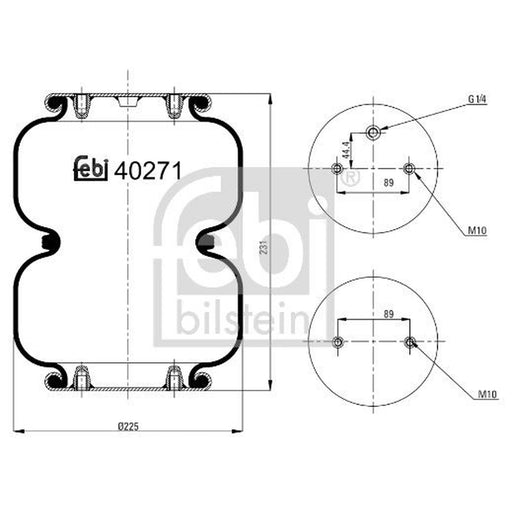 Febi Air Suspension Bellow 160mm 40271