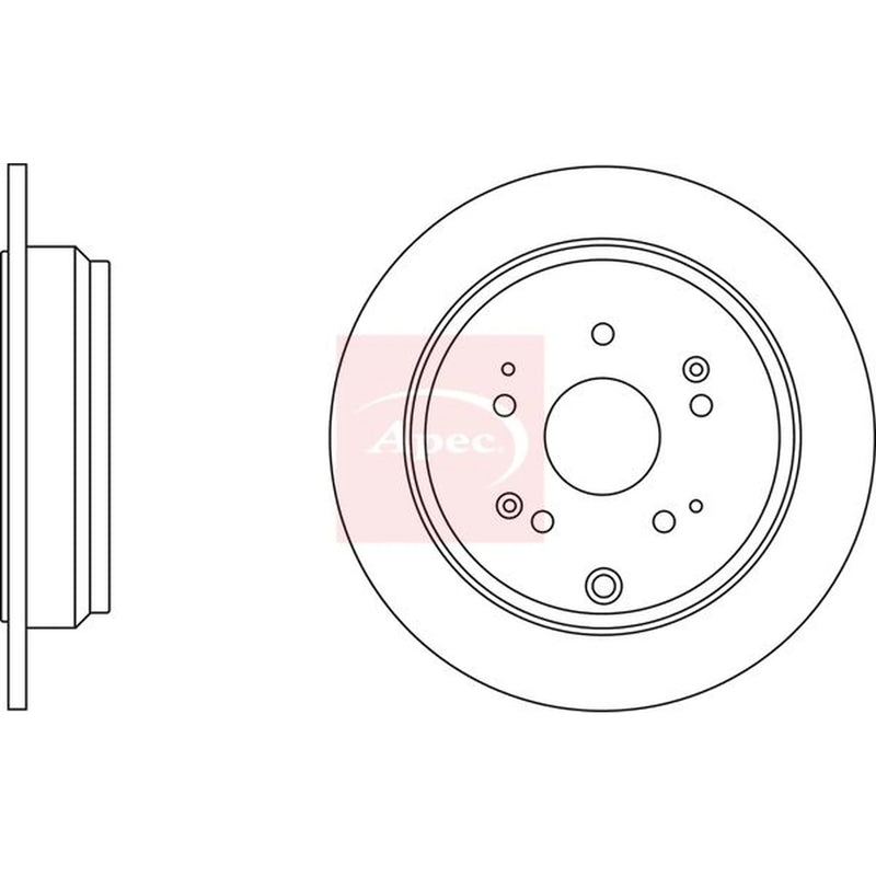 Apec 2 x Solid Rear Brake Discs DSK2663-x2