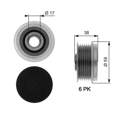 Gates Alternator Overrunning Freewheel Clutch OAP7039