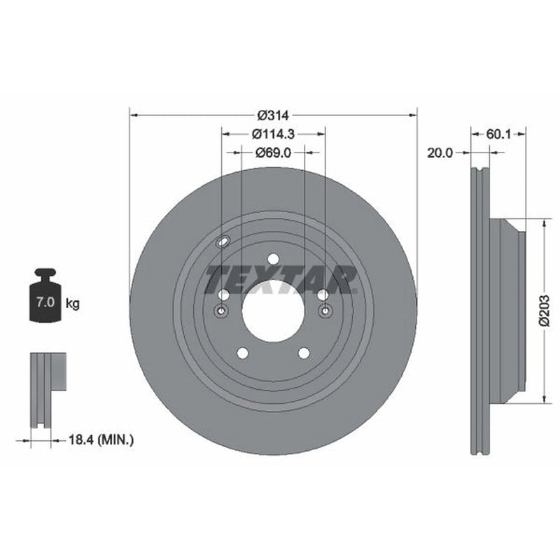 Textar 2 x Rear Brake Discs 92273703-x2